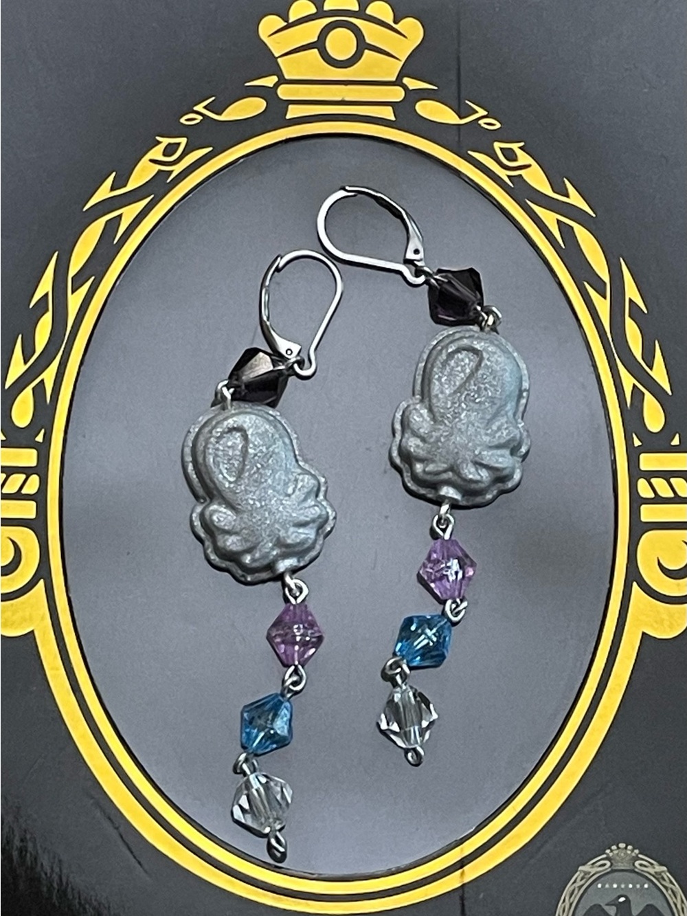 Twisted Wonderland Inspired Groovy Candy Earrings Azul Ashengrotto (Light Grey)